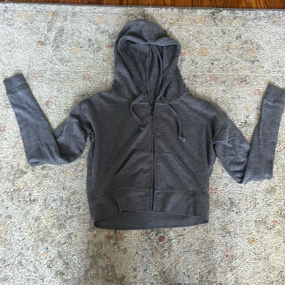 Vintage Grey cropped zip up